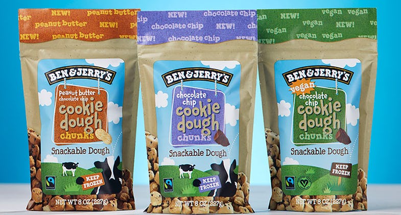 Ben & Jerry's New Cookie Dough Snack Packs Are The Treat You Need To