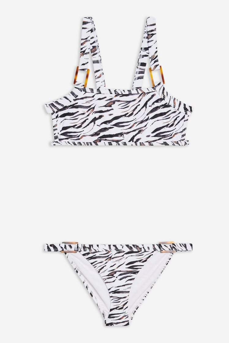 Monochrome Tiger Print Bikini Set
