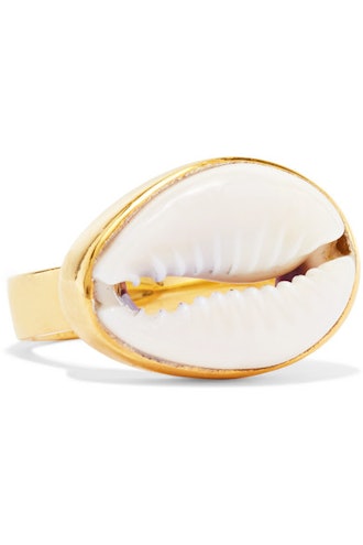 Tohum Puka gold-plated and shell ring