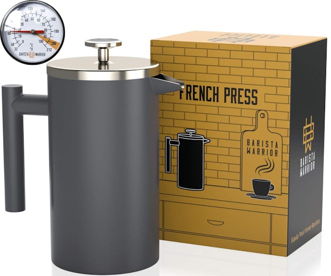 Barista Warrior Stainless Steel French Press With Thermometer