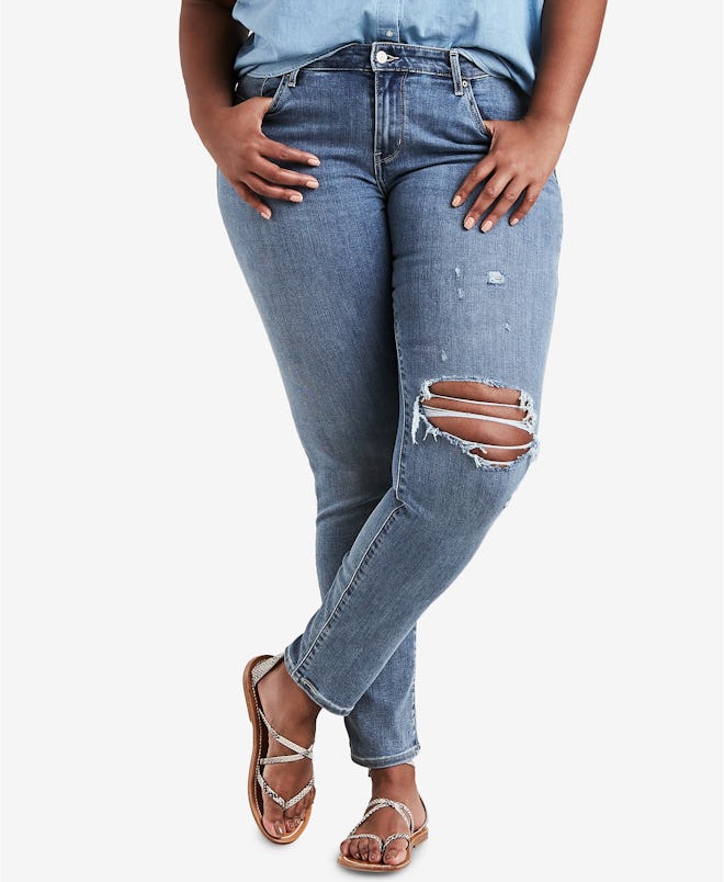 Levi's Plus Size 711 Ripped Skinny Jeans