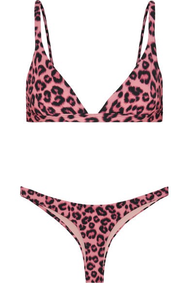 pink and white cheetah bikini