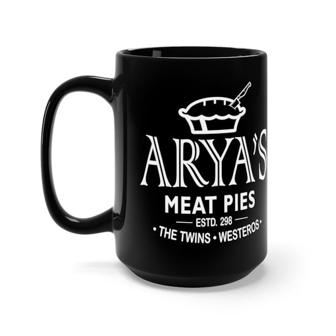 Arya's Meat Pies Game of Thrones Black Mug 15oz