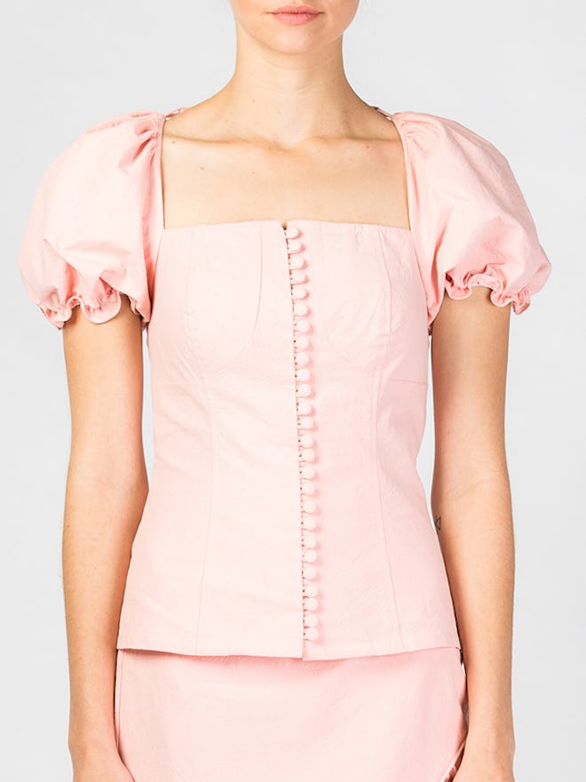 Alsace Sleeved Button Front Top