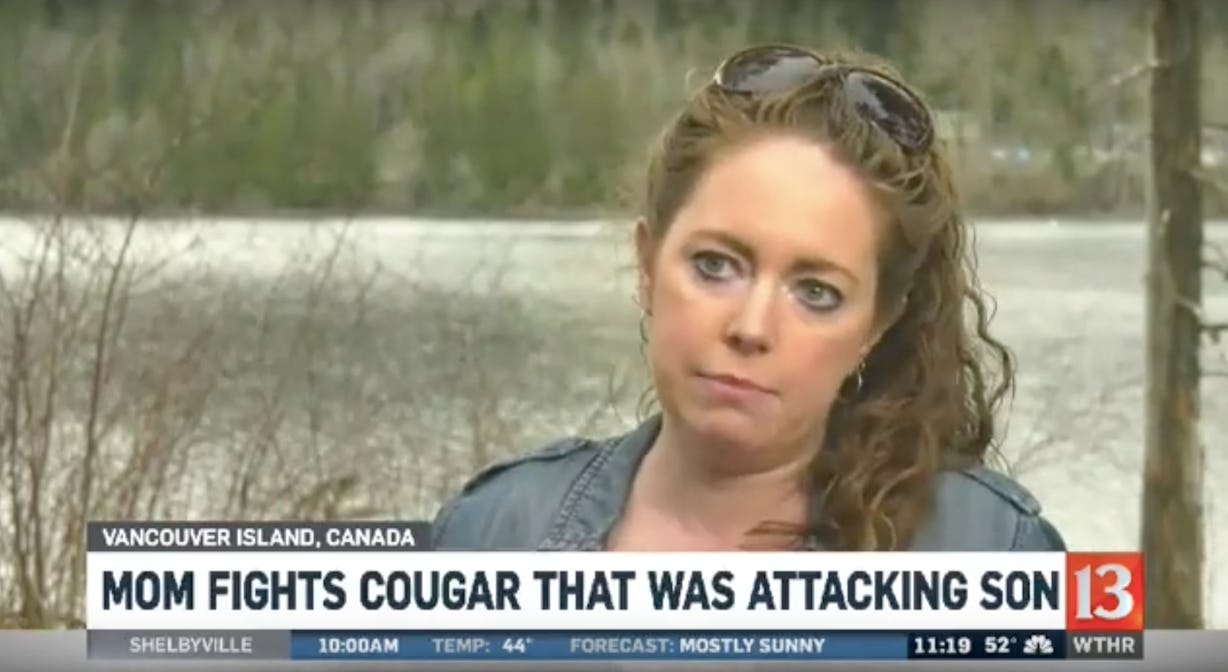 Mom Fought Off A Cougar Attacking Her Son Crediting Her Mom Instinct