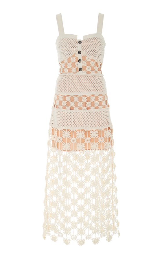 Floral Crochet Lace Midi Dress