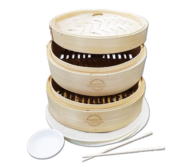 Mister Kitchenware 10 Inch Handmade Bamboo Steamer