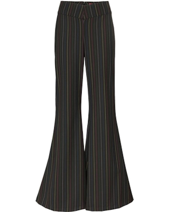Rainbow Striped Wide Flare Trousers