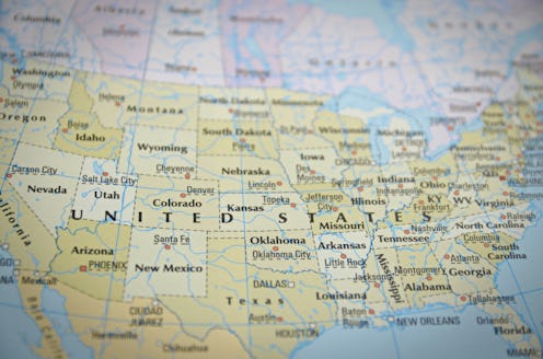 A map of the USA states and their borders