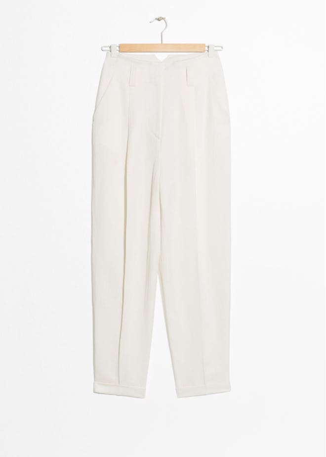 Tapered Linen Blend Pants