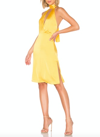 Emily Ratajkowski's Yellow Halter Dress Will Convince You To Retire Your  Slip