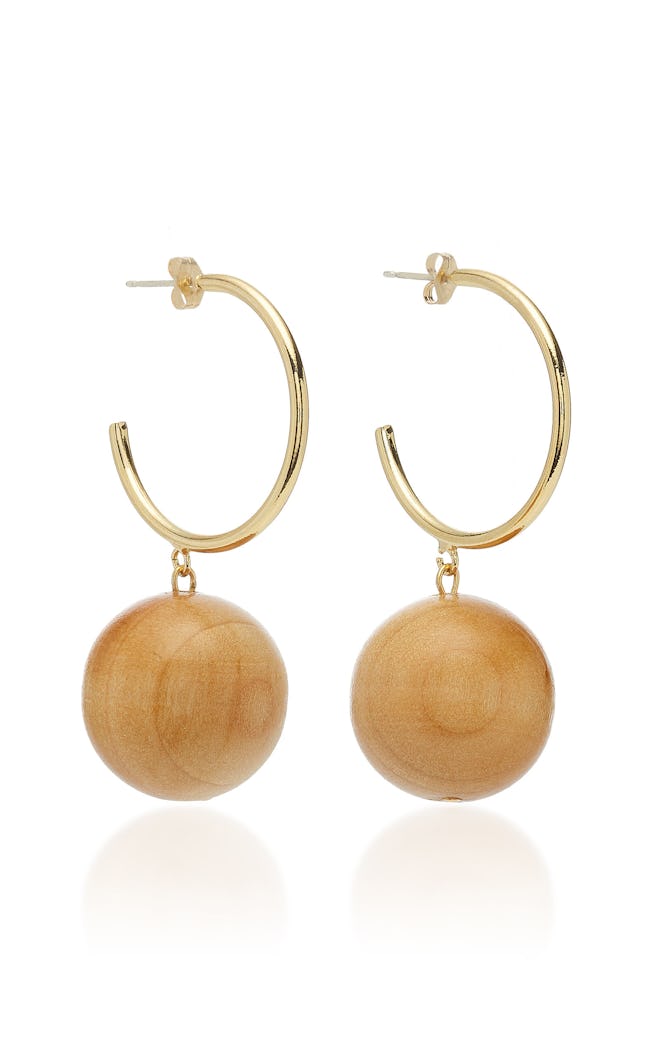 Gravity Gold-Plated Wood Earrings