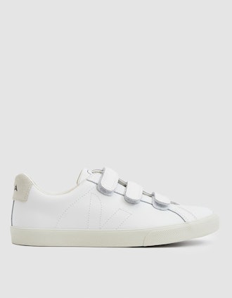 Esplar Leather 3-Lock Sneaker in Extra White