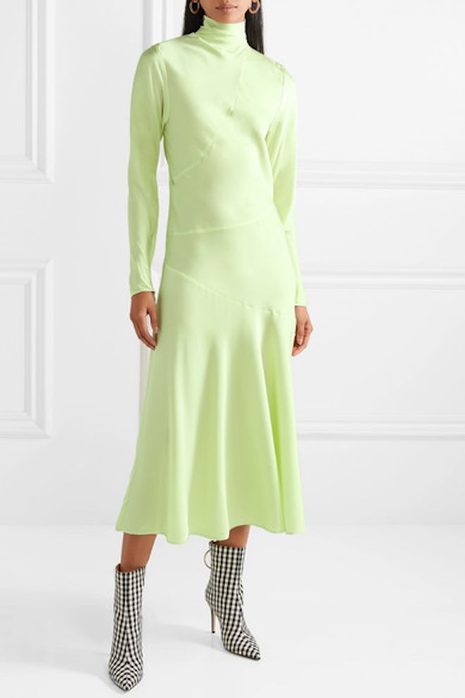 Welecio Silk-Blend Turtleneck Midi Dress