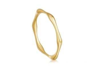 Gold Thin Molten Ring 
