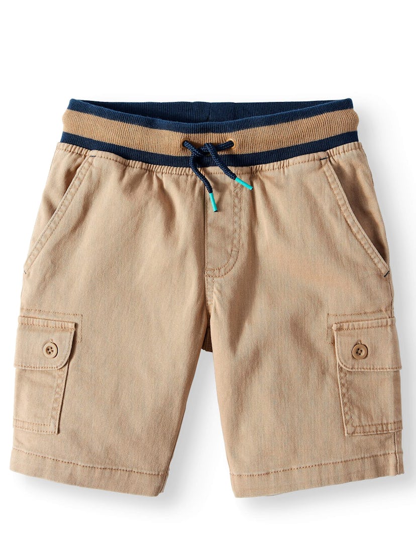 Wonder Nation Rib Waist Cargo Pull On Short