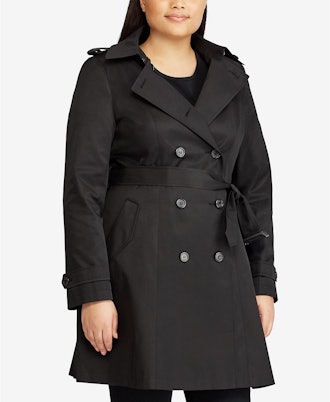 Plus Size Double Breasted Trench Coat