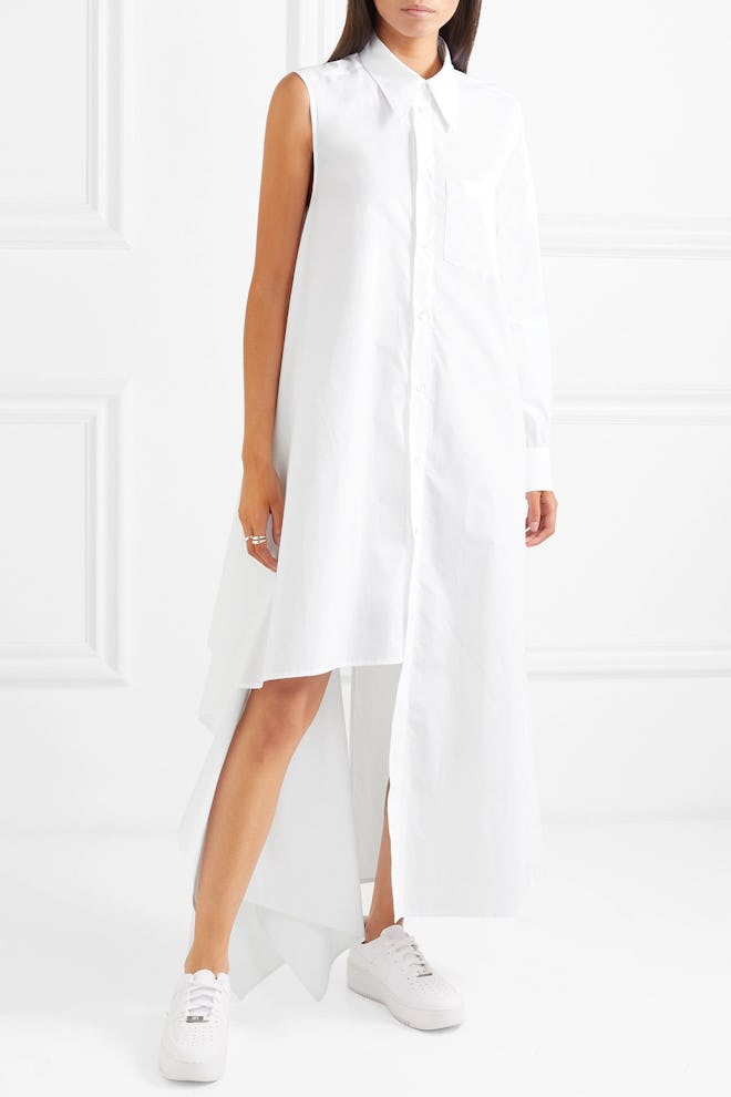 Asymmetric Cotton-Poplin Dress