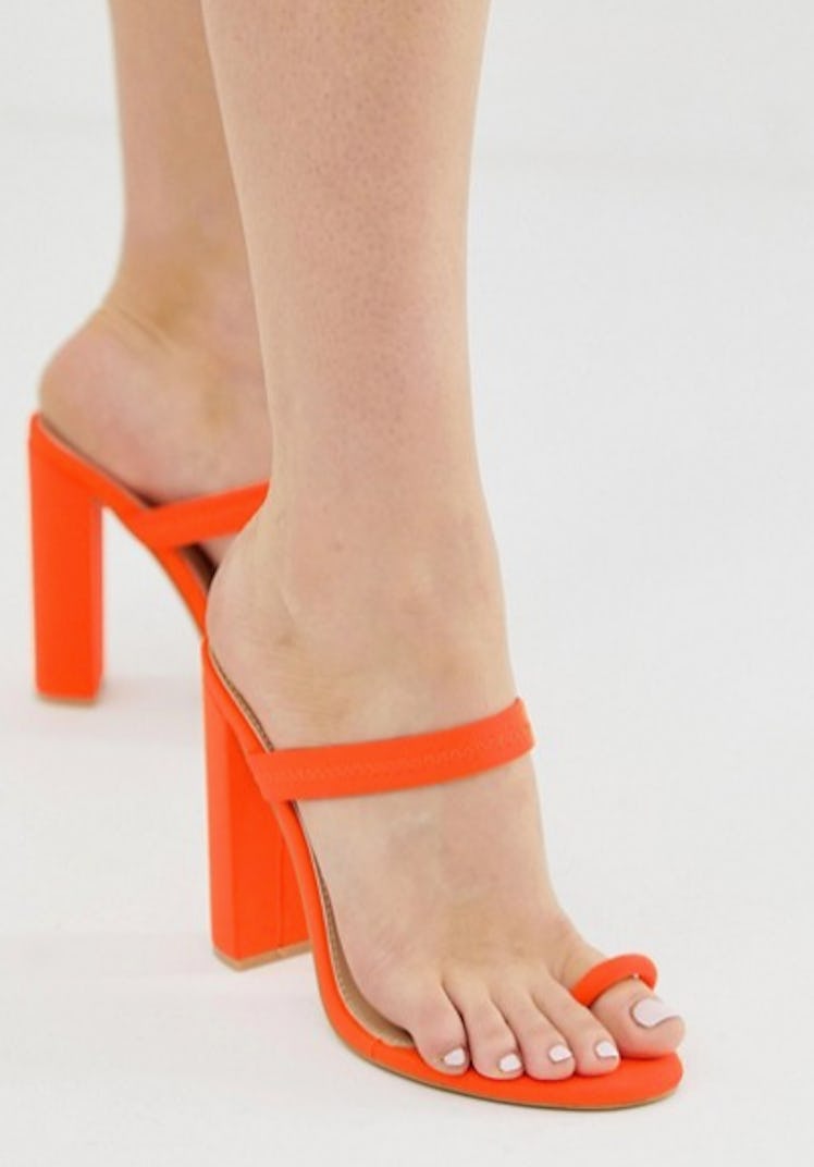 Simmi Hailee neon orange toe loop sandals