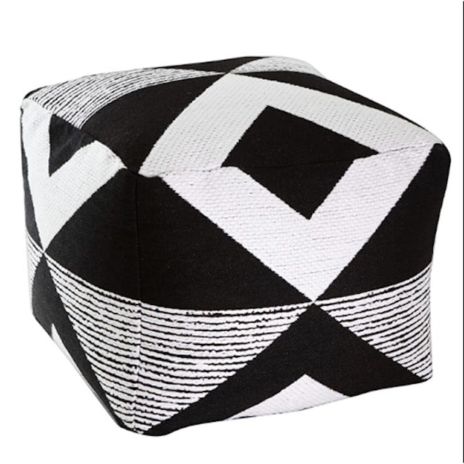 Geo Woven Outdoor Pouf 