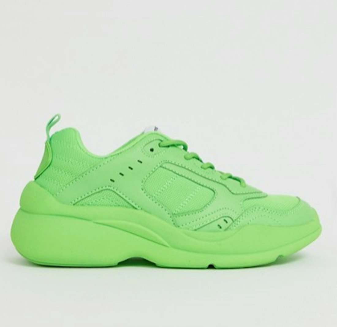 green neon trainers