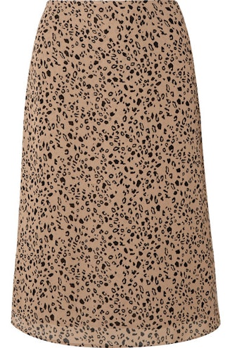 Reformation Mia leopard-print georgette midi skirt