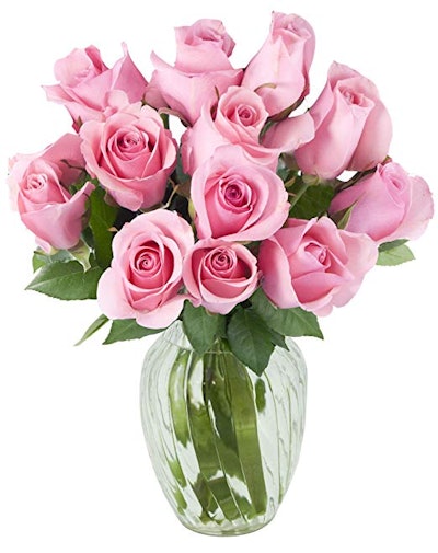 Bouquet of 12 Fresh Pink Roses