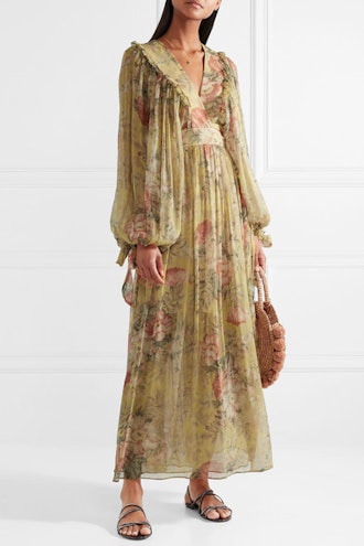 Melody Floral-Print Silk-Crepon Maxi Dress