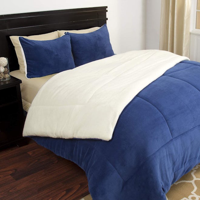Lavish Home 3-Piece Sherpa Comforter Set