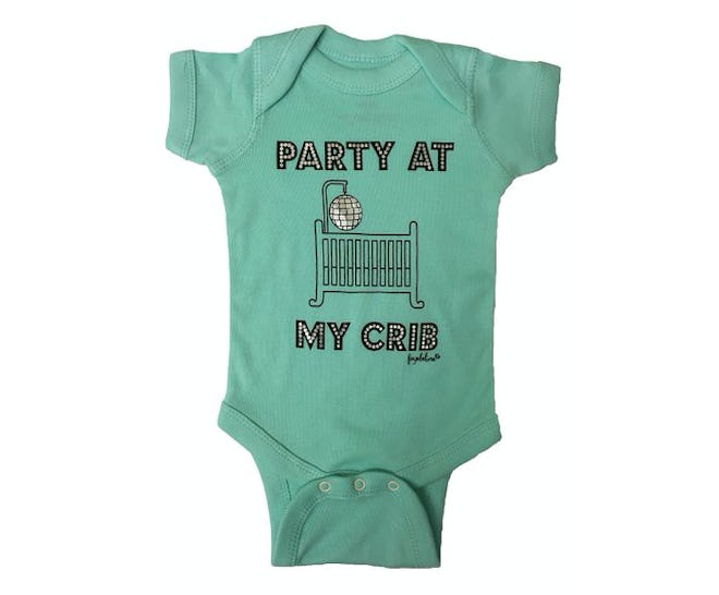 Faybeline Boutique Quality Onesie "Party At My Crib" Funny Bodysuit (Sizes 0-12 months)