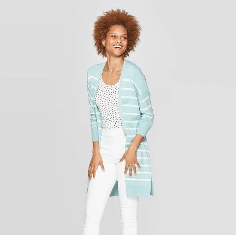 A New Day Women's Striped Long Sleeve Cardigan