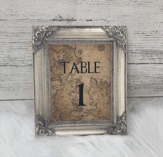 Game Of Thrones - Westeros Map - Wedding Table Number Cards