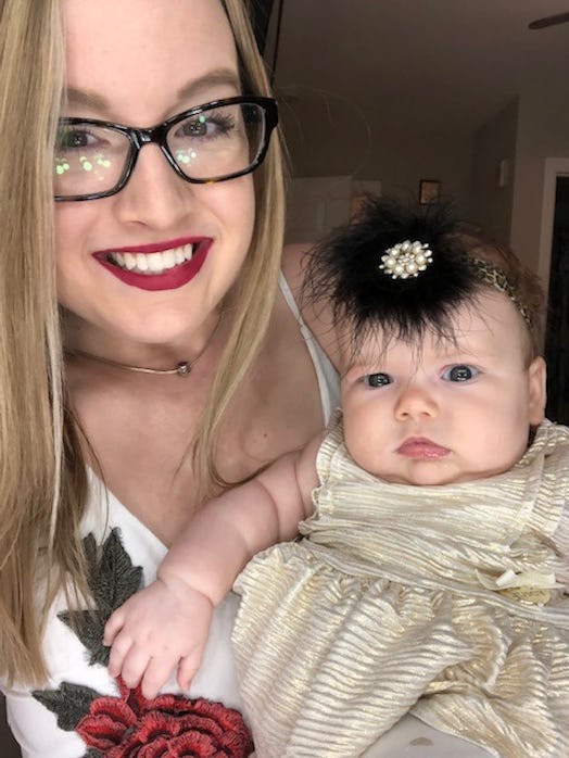 Elizabeth Potthast taking a selfie with her baby daughter