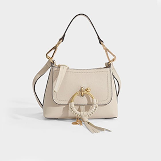 Joan Hobo Mini Bag In Cement Beige Calfskin