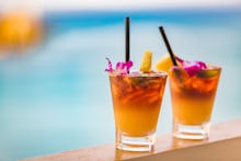 Two Mai Tai glasses with Filipino rum