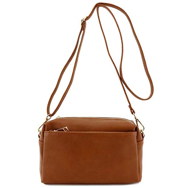 Triple Zip Small Crossbody Bag