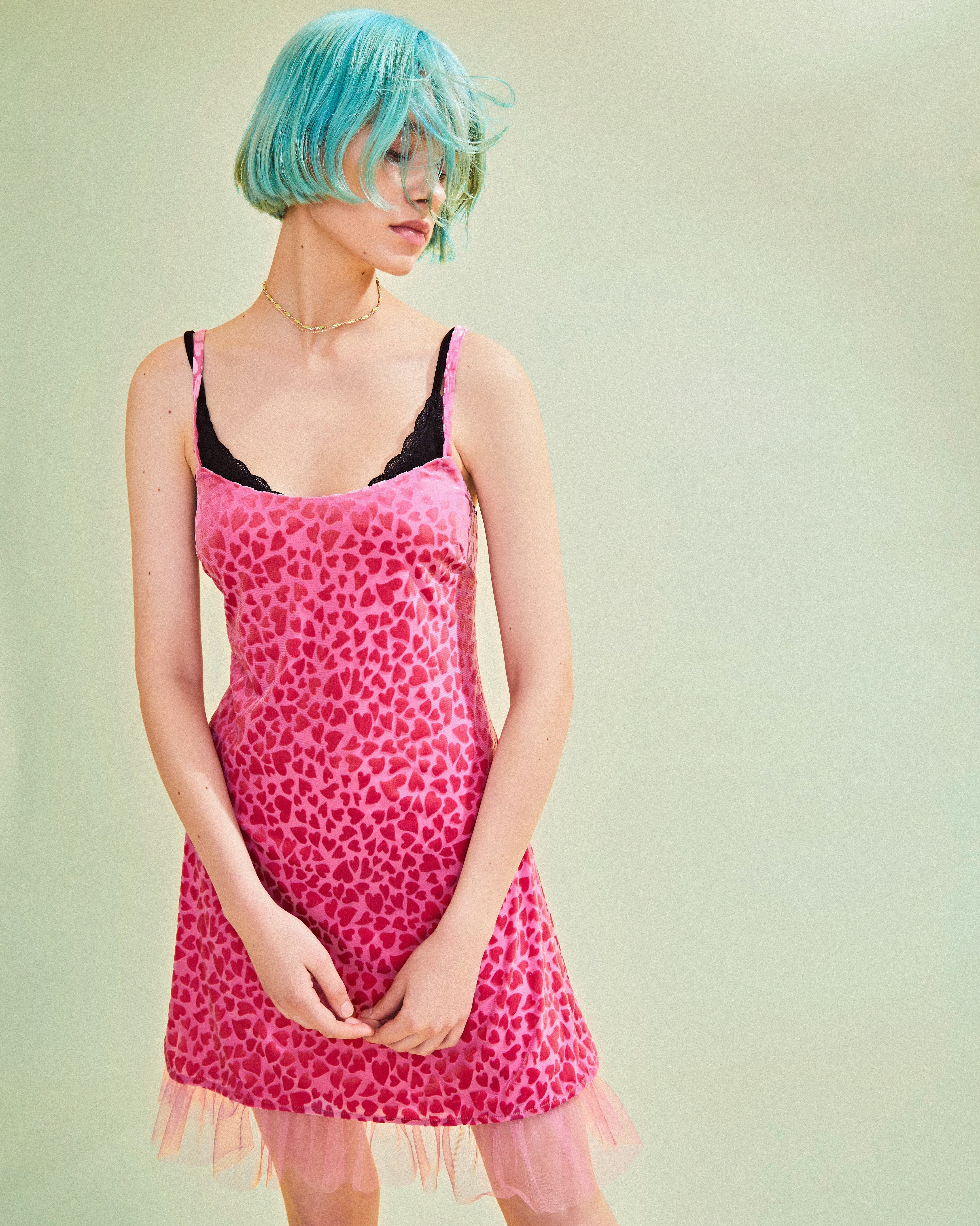 urban outfitters green polka dot dress