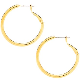 Medium Hoop Earrings, 24K Gold Over Bronze