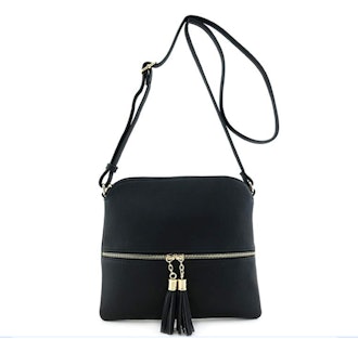 Deluxity Lightweight Medium Crossbody Bag With Tassel