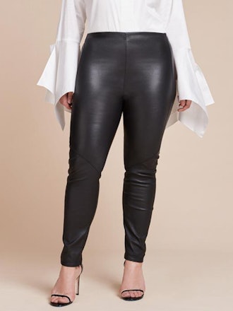 Zero Cropped Leather Leggings With Zipper
