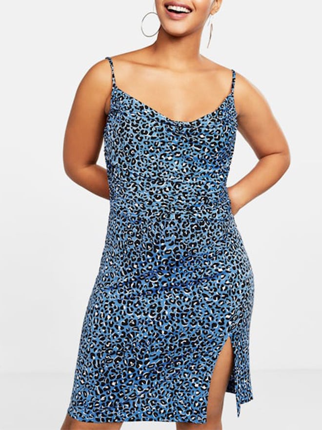 Leopard Print Draped Dress