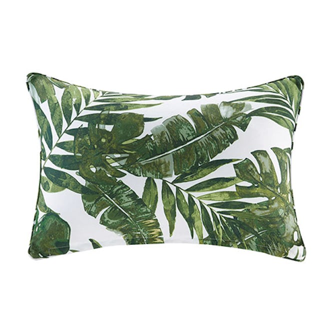 Green Printed Palm Pillow