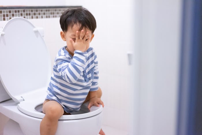 Have your child pee while they're still half asleep.