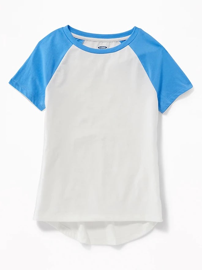 Softest Color-Blocked Raglan-Sleeve Tee for Girls