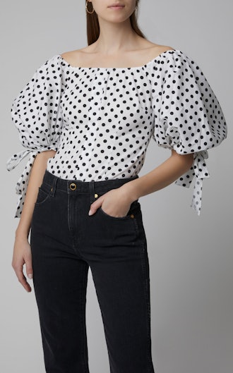 Nella Puff-Sleeve Off-the-Shoulder Top