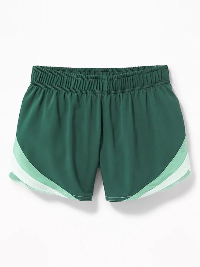 Go-Dry Cool Color-Blocked Run Shorts for Girls