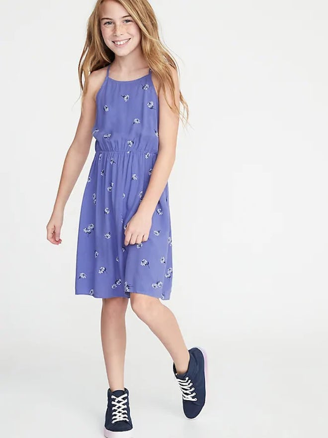 Printed Fit & Flare Cami Dress for Girls