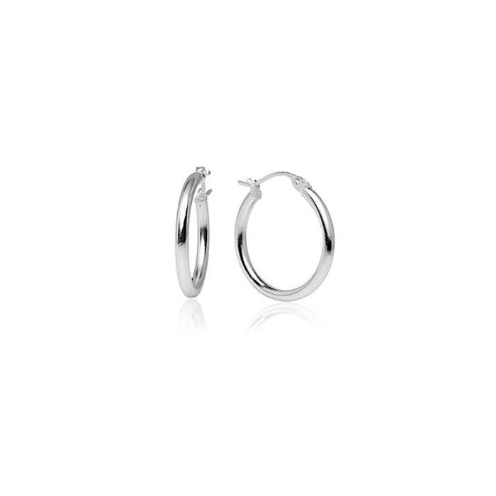 LOVVE Sterling Silver Click-Top Hoop Earrings