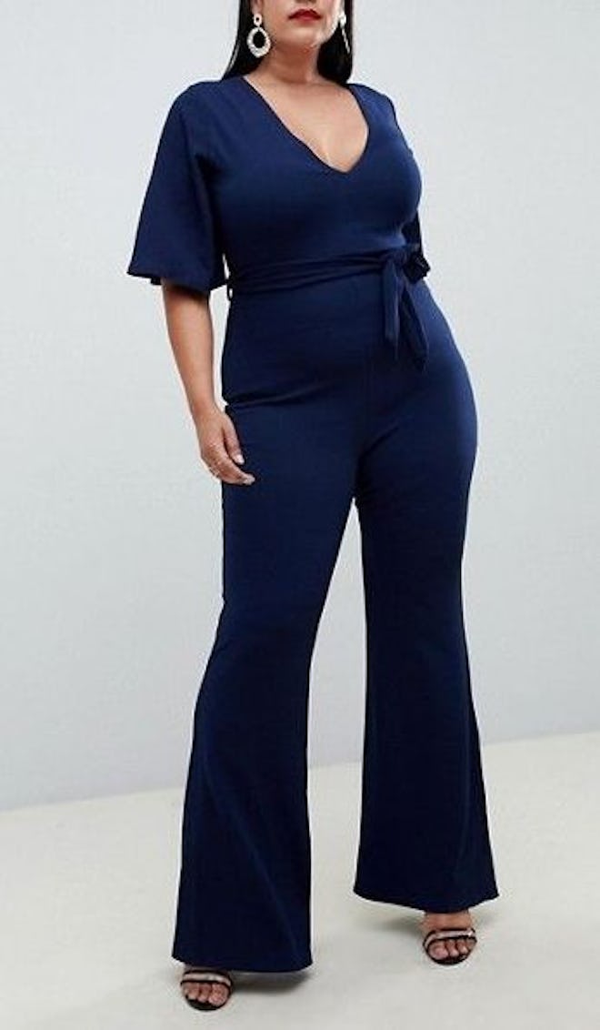 Missguided Kimono Sleeve Jumpsuit In Navy