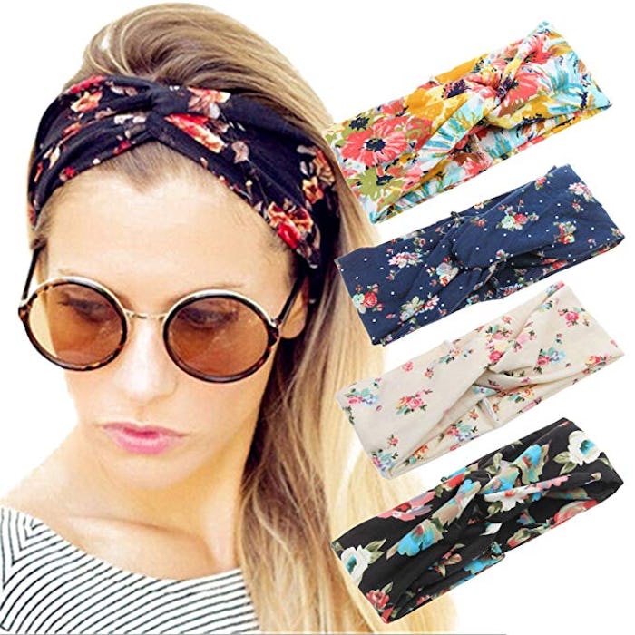 Women's Criss-Cross Floral Headbands (Set of 4)